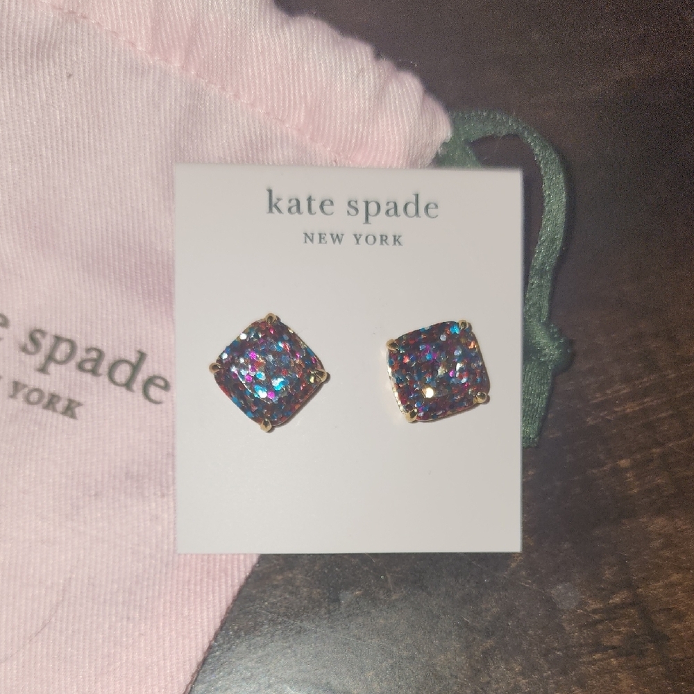 Kate Spade Multicolor Glitter Stud Earrings - Picture 2 of 6